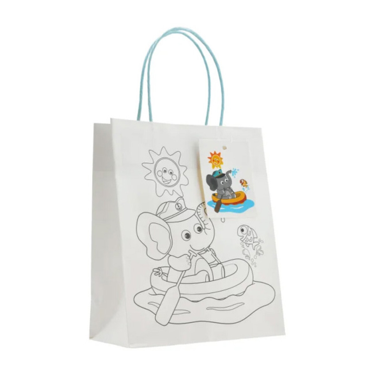 Bolsa de Regalo con Cordon para Pintar Grande - Elefante 