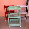 ZZ01 Carro Organizador Metálico 3 Estantes Y Ruedas 42x30x73cm - Verde