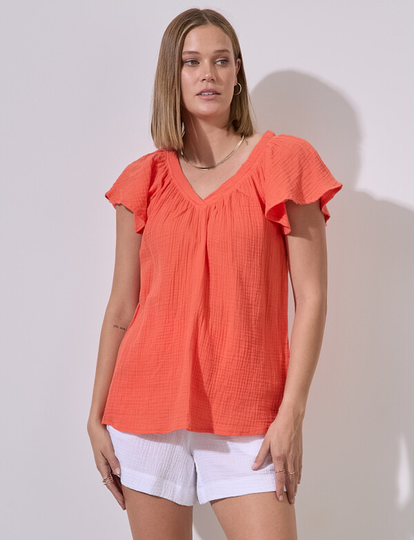 Blusa Algodón ANARANJADO