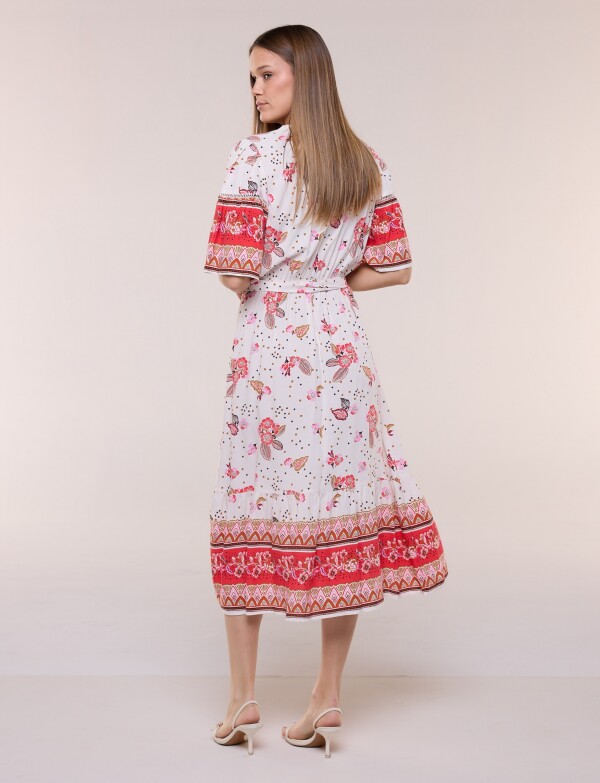 Vestido Maxi Estilo Boho Floral MULTI/ROJO