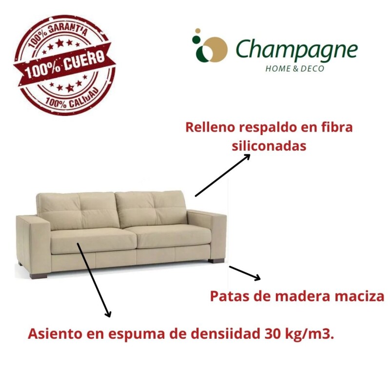 SOFA 100% CUERO - 3 CUERPOS - MODELO DOMINI - NEGRO SOFA 100% CUERO - 3 CUERPOS - MODELO DOMINI - NEGRO