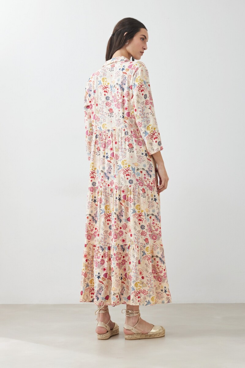 Maxi vestido estampado multicolor