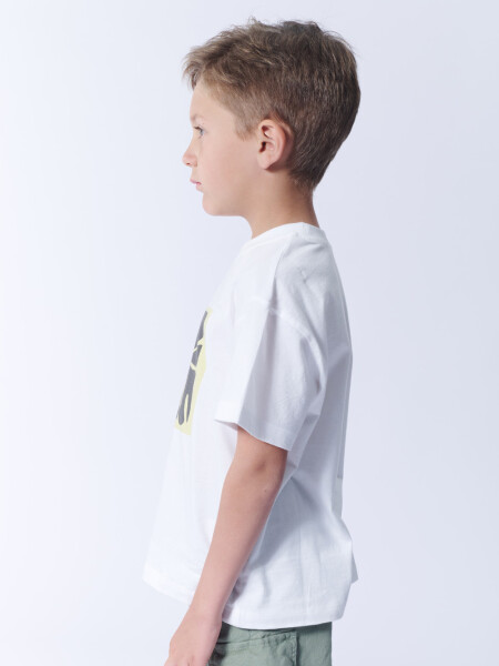 Remera Algodón Flores Blanco