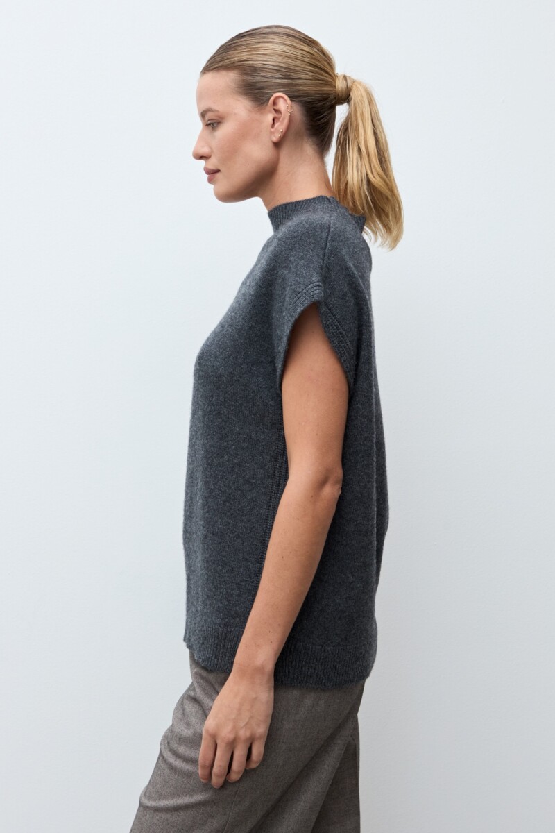 Chaleco Oslo de cashmere gris melange