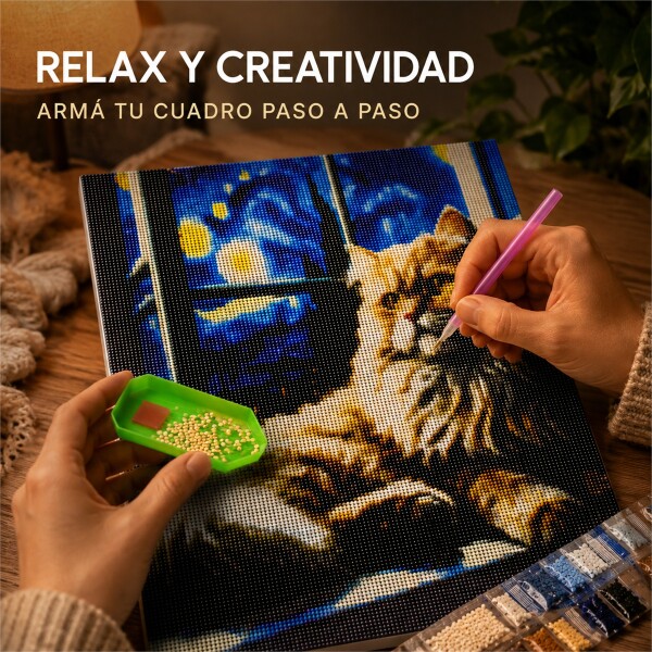Kit de Pintura Diamante 5D Gatitos 40 x 30 cm DISEÑO 1
