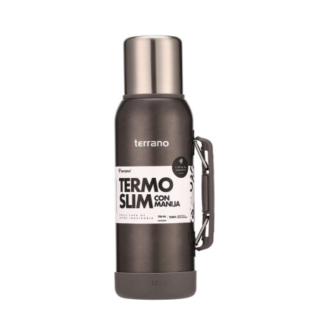 Termo Slim 750Ml. Con Base Silicona Gris Metalizado
