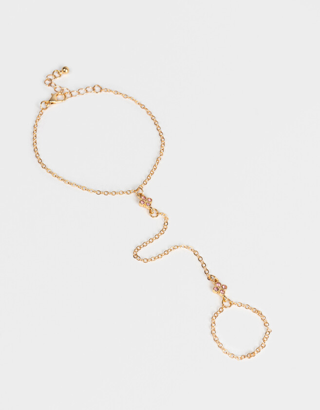 Pulseras Flexibles Pulsera Flexible Con Anillo Unido - Dorado