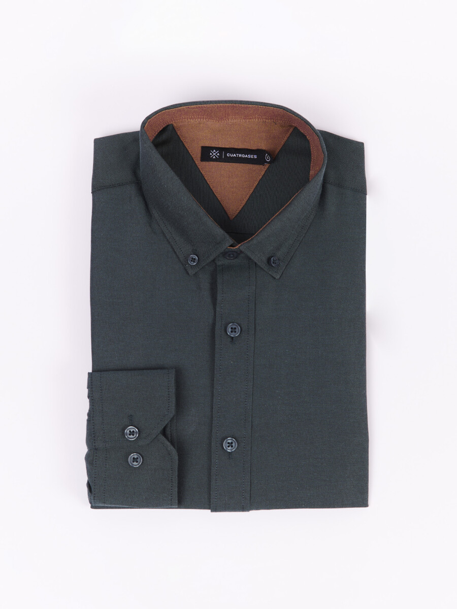 Camisa m/l oxford - verde oscuro 