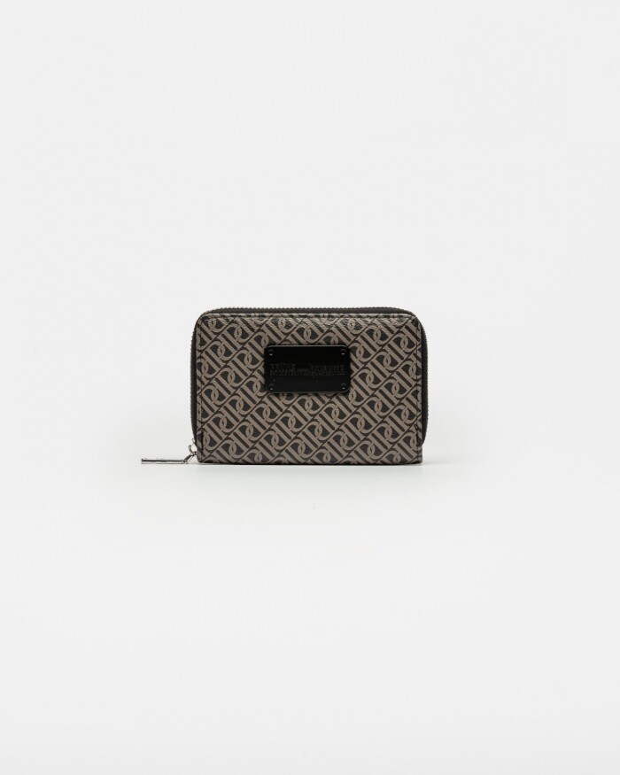 Billetera Monogram en efecto cuero Negro