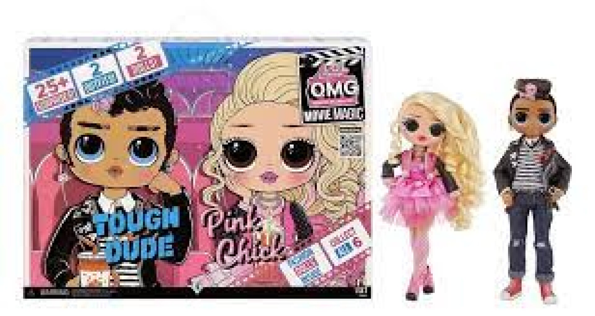 L.O.L. Surprise! OMG Movie Magic Paquete de 2 - Tough Dude y Pink Chick 