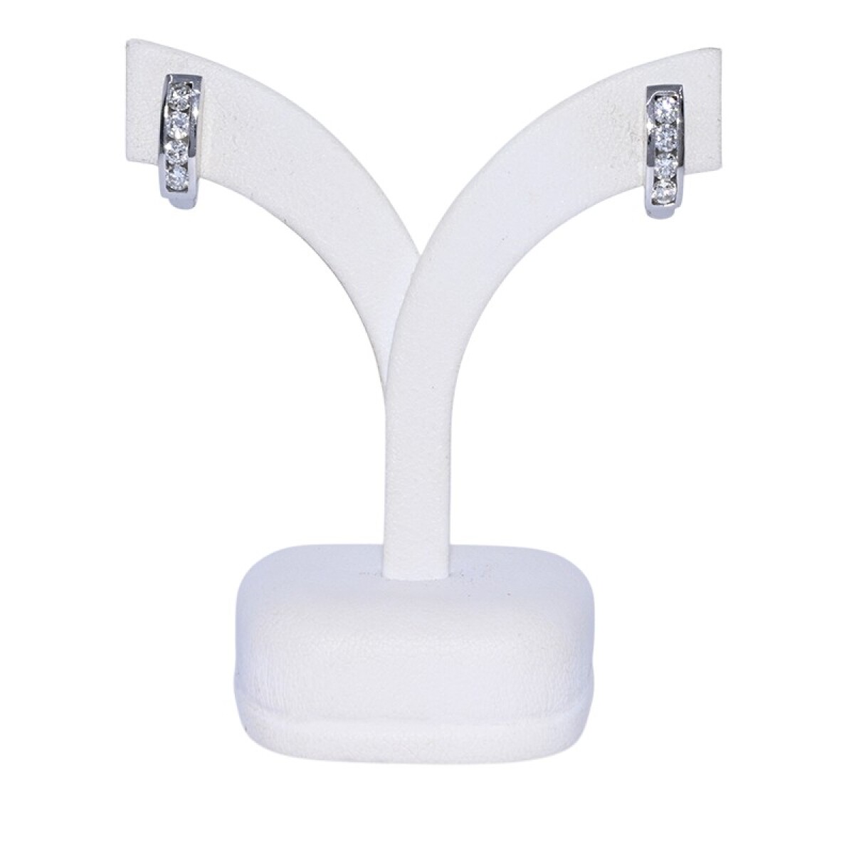 Caravanas Oro 18 k blanco y brillantes 