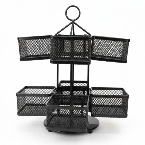 ORGANIZADOR METAL NEGRO P/TE 22X22X23.5cm Unica