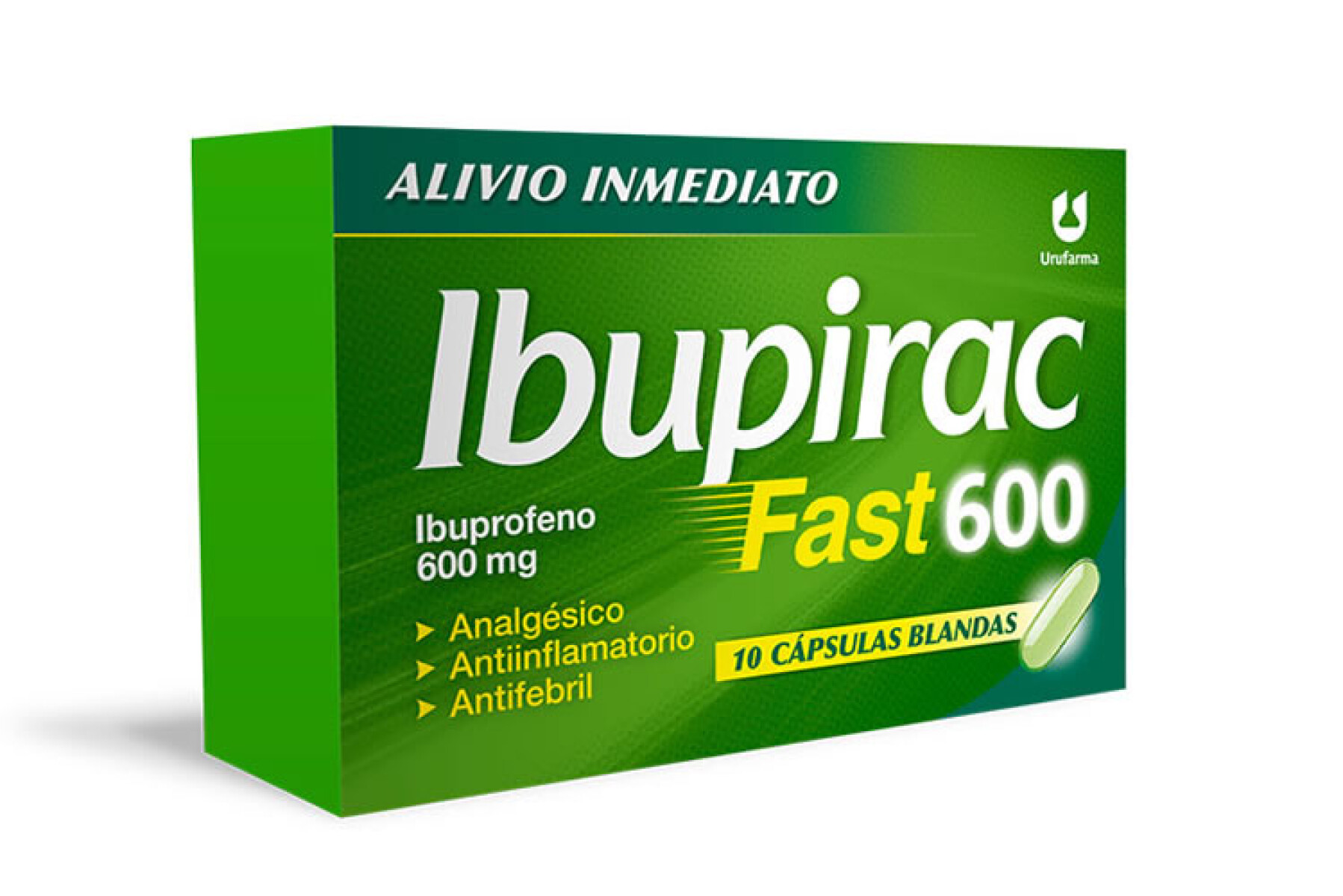 Ibupirac Fast 600 mg x10 Cápsulas Blandas | Alivio Potente y Rápido del Dolor 