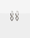 Aros Argollas Folk Argollas Dije Corazón Boho - Plateado Antique Silver