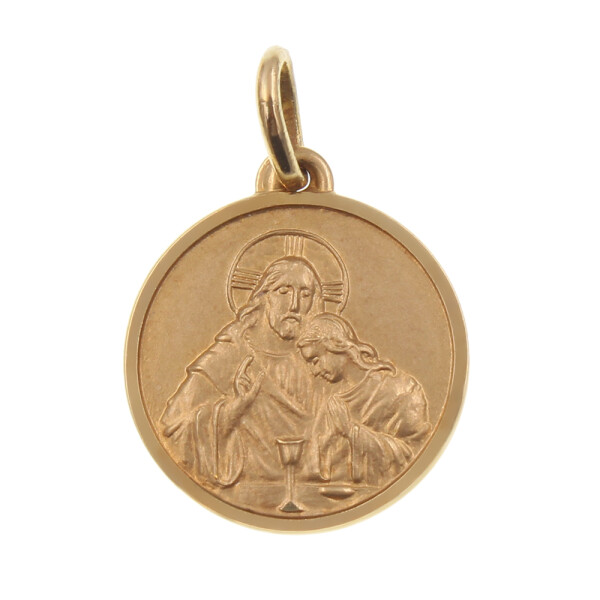 Medalla religiosa de oro amarillo 18k - Comunión Medalla religiosa de oro amarillo 18k - Comunión
