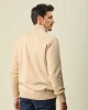 Buzo Lambswool Medio Cierre Beige