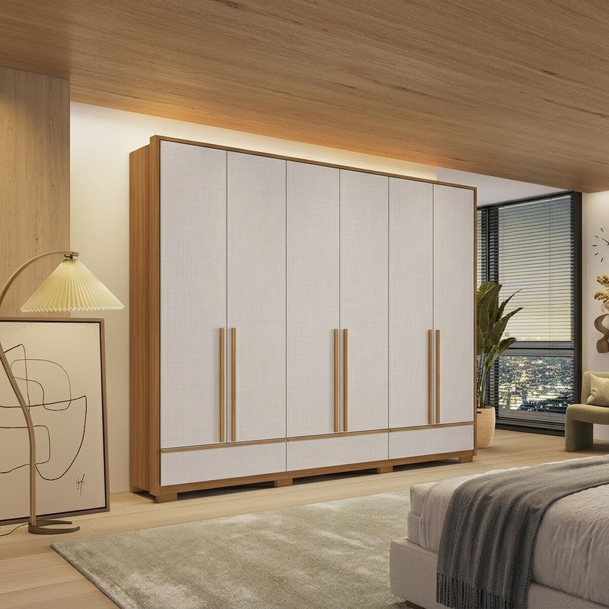 ROPERO 6 PUERTAS 3 CAJONES GUARDARROPA CLOSET ARMARIO 