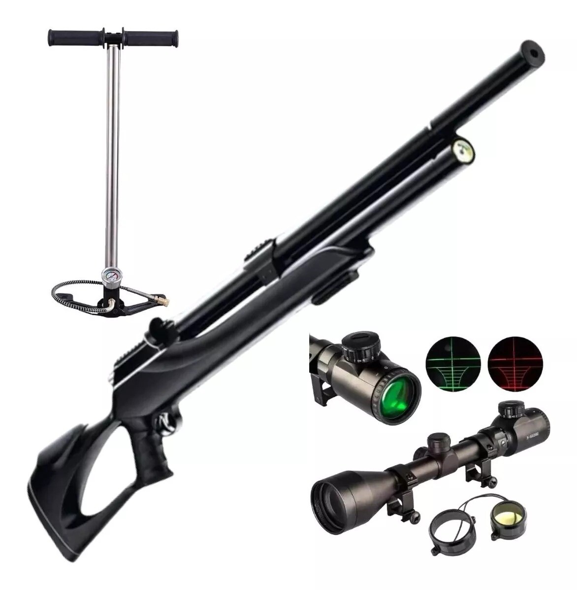 Combo Rifle Pcp M25 calibre 7,62mm + Mira + Inflador 