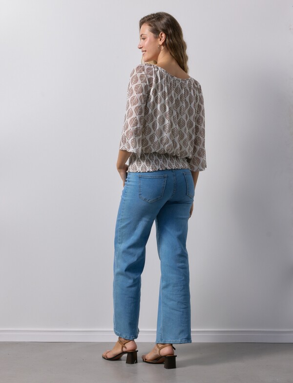 Blusa Frunce MULTI/BEIGE