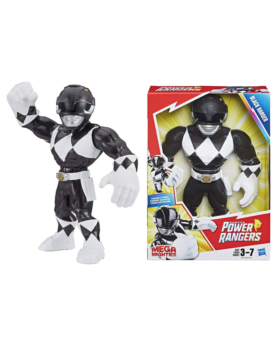 Figura Power Rangers Mega Mighties Playskool Hasbro - Ranger Negro 