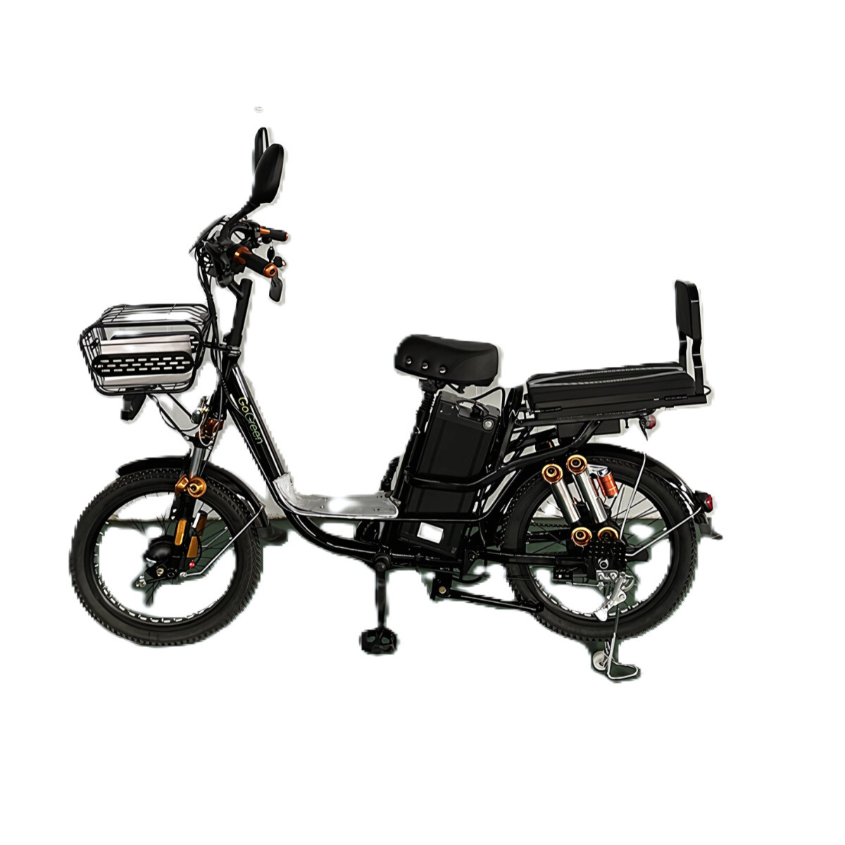 Bicicleta Electrica GoGreen Delivery R20 350w Bateria 26Ah - Color Negro 