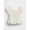 SS FLTR SMOCKED JSY TOP - MARCH NEW OFF WHITE