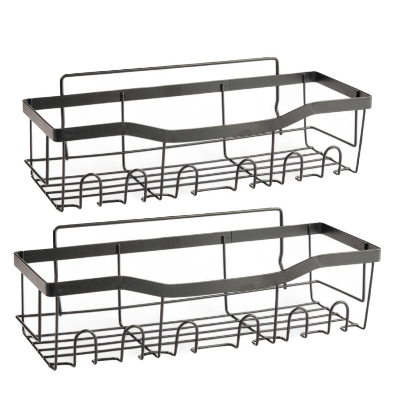Set 5 Estantes Organizador Ducha Baño Con Adhesivo Negro