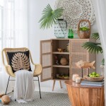 APARADOR 80x35x101CM MDF/RATTAN APARADOR 80x35x101CM MDF/RATTAN