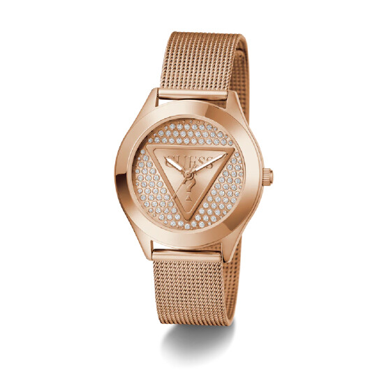Reloj GUESS GLITZ PLAQUE Acero Dorado Rosada Esfera 34mm 0