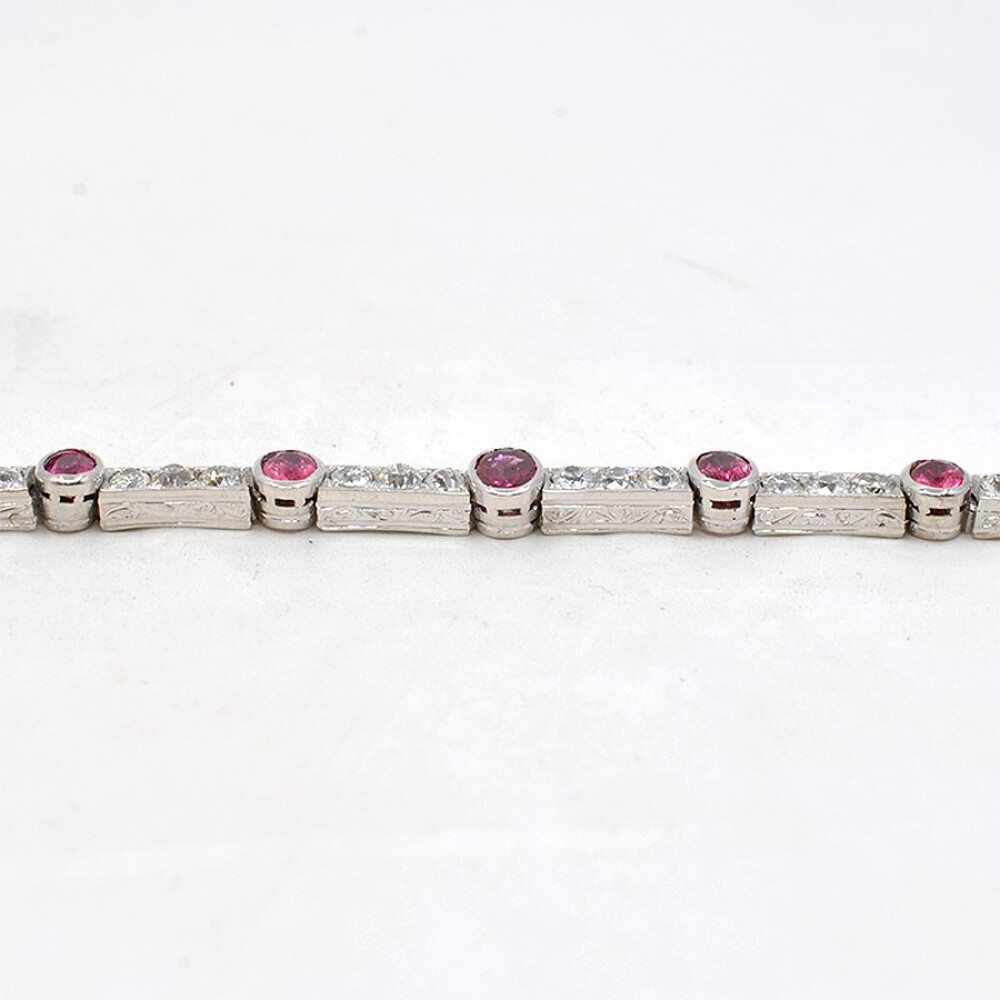 Pulsera Oro 18K, Brillantes Y Rubies Pulsera Oro 18K, Brillantes Y Rubies