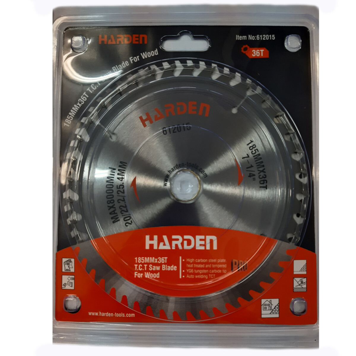 DISCO DE SIERRA PARA MADERA 7 1/4 185MM X 36 DIENTES T.C.T PRO HARDEN ++ - N/a 