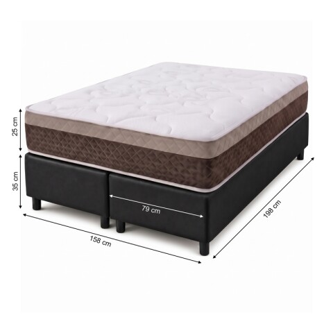 Sommier con Resortes Pocket Espuma Alta Densidad y Eurotop Soporte 130 Kg Queen 158 cm de Ancho