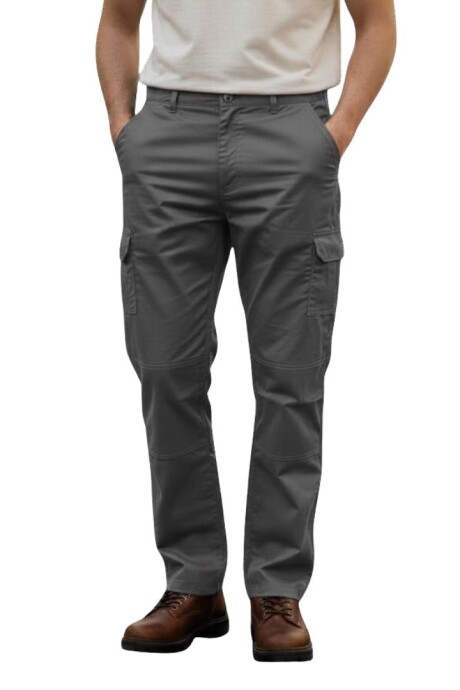 Pantalón gabardina cargo Gris carbón