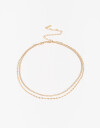Collares Cortos Metal Collar Corto Multicadena Bañado En Oro - Dorado
