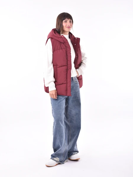 CHALECO MAT BORDEAUX