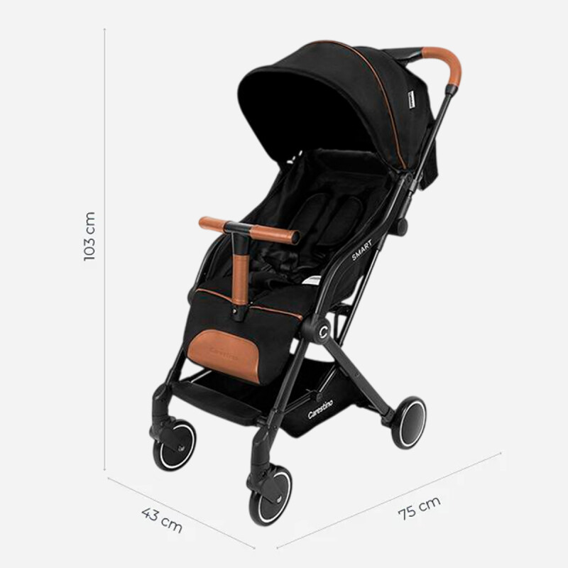 Cochecito Plegable Carestino Smart + Accesorios Negro