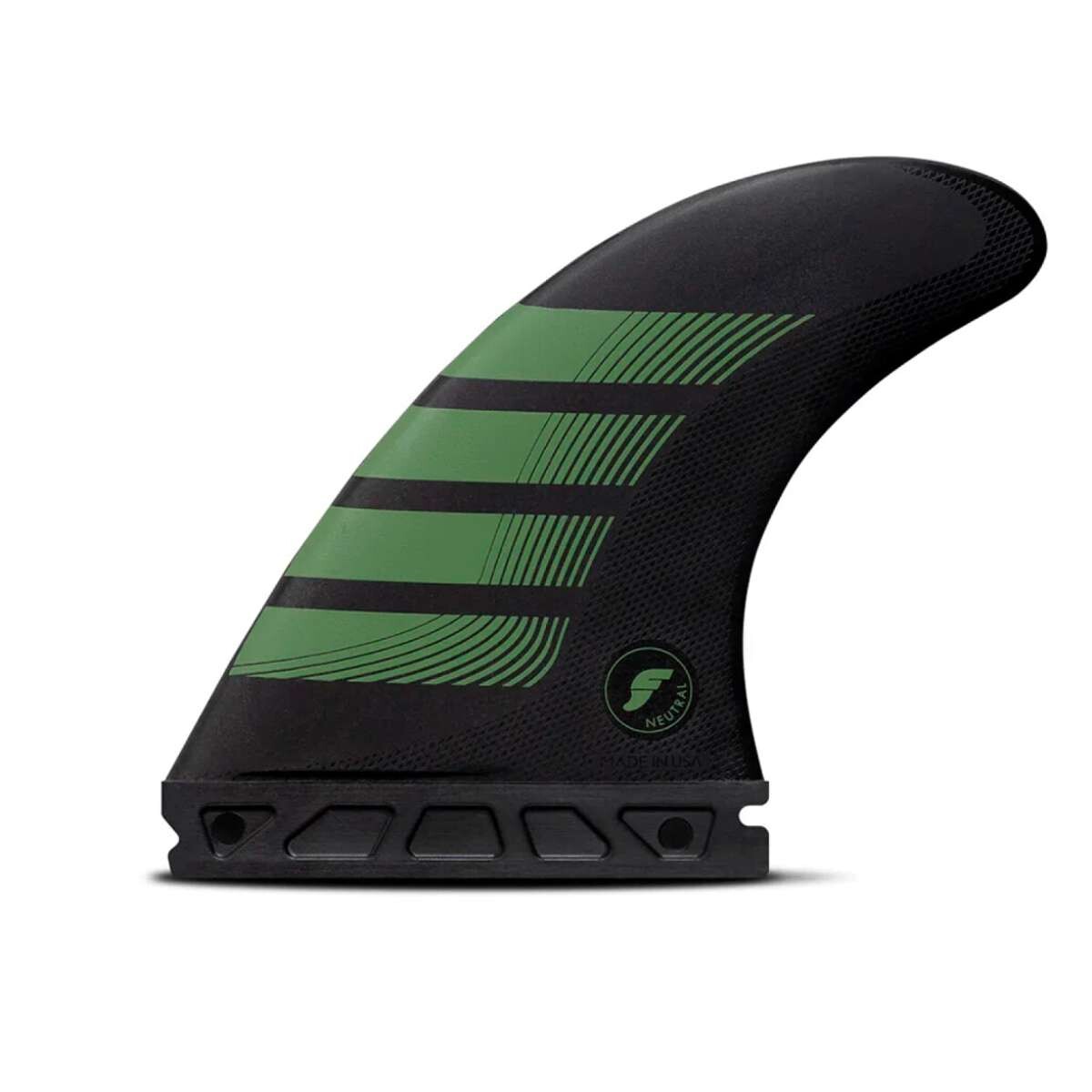 Quilla Futures F8 Alpha Large Carbon/Olive Tri Fins - Negro Combinado 