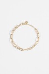 Pulsera de acero doble cadena dorado