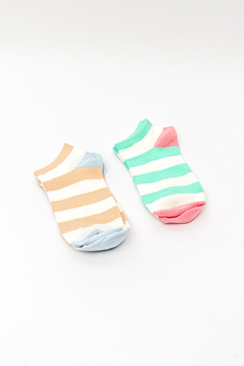 Medias Ankle Cartun, Pack X 2 - Color Unico 