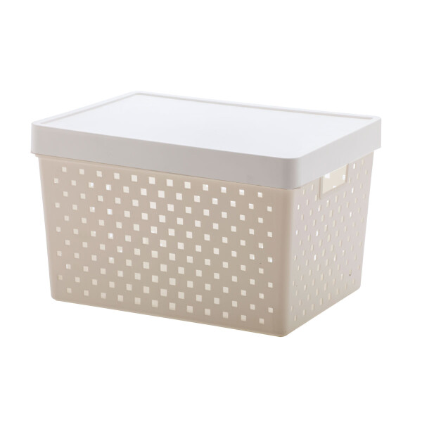 ORGANIZADOR QUADRATTA CON TAPA 39X29X24 CMS CREMA ORGANIZADOR QUADRATTA CON TAPA 39X29X24 CMS CREMA