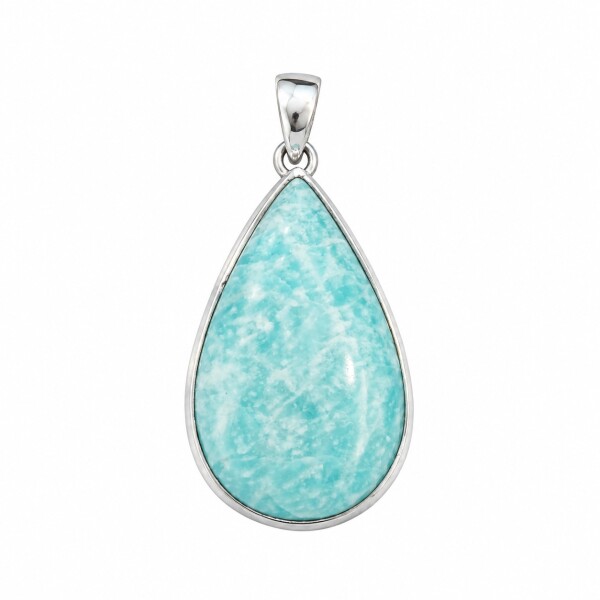 Dije lagrima. Plata 925. Calcedonia-CP4907 conpiedra