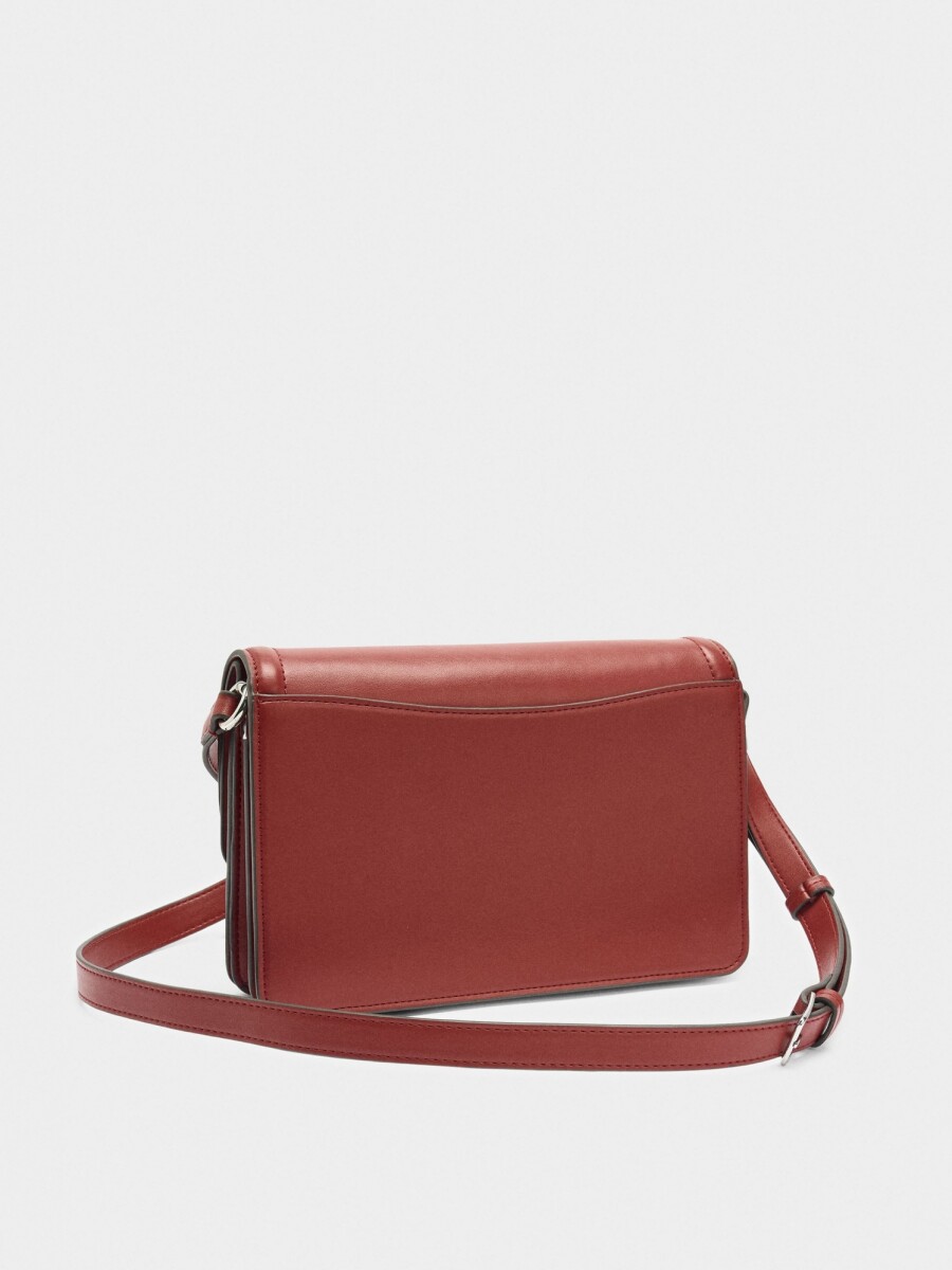 Bolso Bandolera Con Solapa Doble rojo