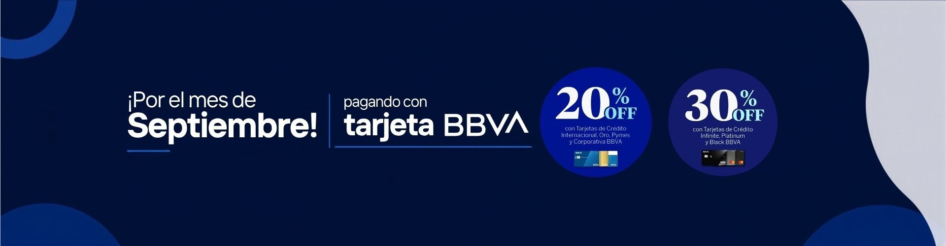 Descuento BBVA 20% off y 30$ off