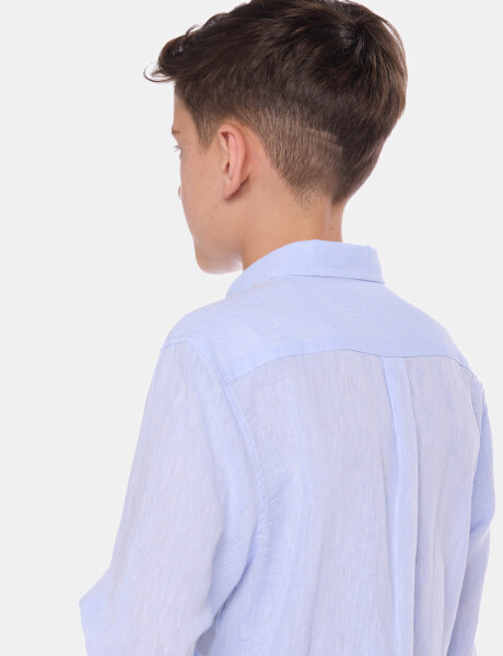 CAMISA DE LINO Celeste