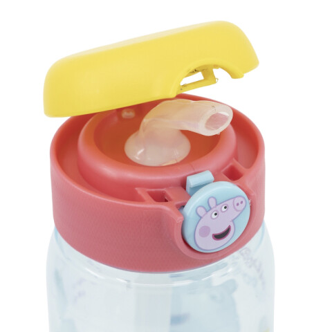 Botella Plástica Peppa Pig con Pajita y Botón de Apertura 510 ml U