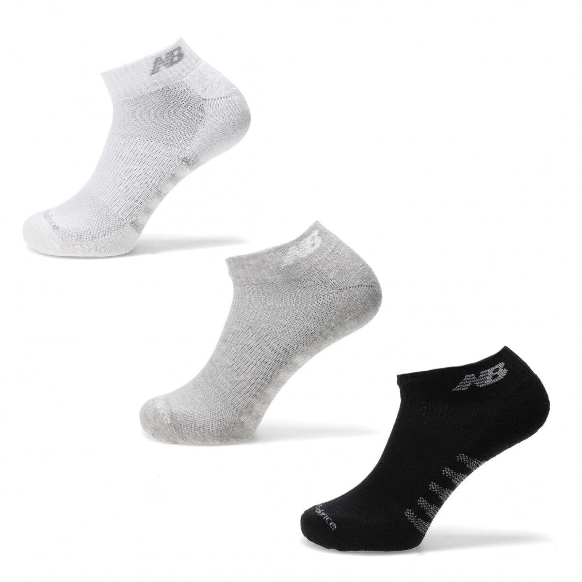 Medias Unisex New Balance Medias X3 Quarter New Balance - Blanco - Gris - Negro 