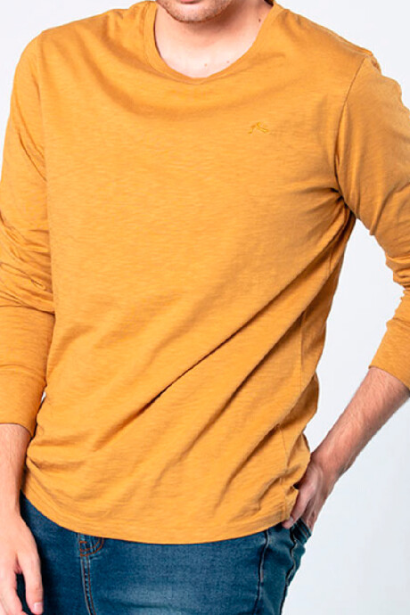 T-SHIRT ML MARK E23 RUSTY Mostaza