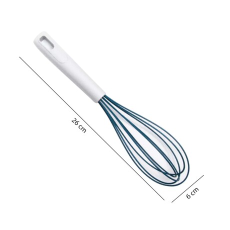 Batidor Mezclador Manual de Cocina Antiadherente en Silicona Azul