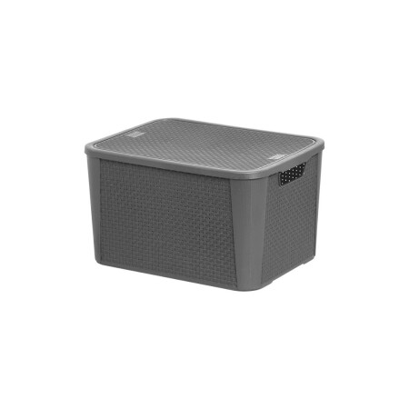 CAJA ORGANIZADORA SIMIL RATTAN N3 17 LITROS GRIS