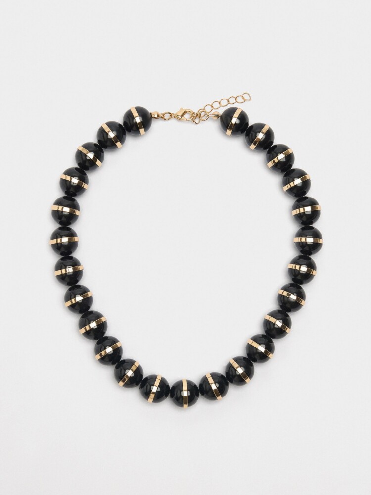 Collar Corto De Cuentas negro